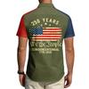 Men's Independence Day Printed Collared Top Men's Casual Sports Short-Sleeve Shirt
