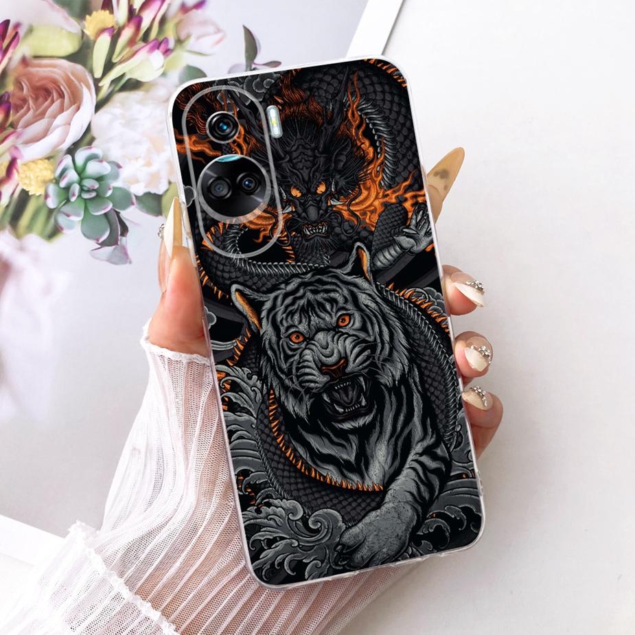 For Honor 90 Lite Case CRT-NX1 Stylish Bow Flowers Painted Cover Soft Slim Phone Case For Honor 90 Pro Honor90 Lite 90Pro Fundas