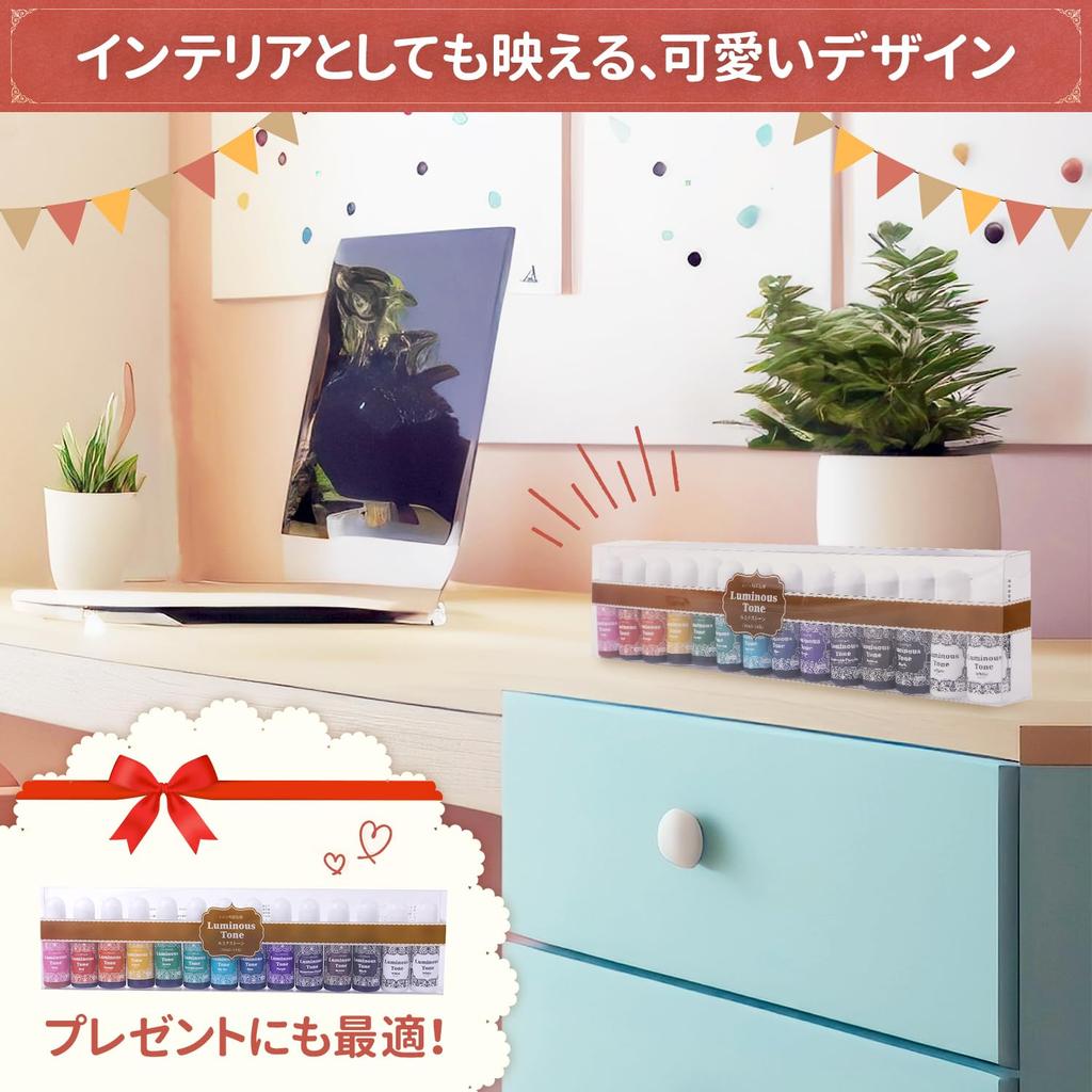 COLEDO Világító Tónus Gyanta Átlátszó Színek Színek 14 Gyanta Folyékony Színezőanyag UV Epoxihoz és Szilikon Formákhoz x 14 Színezőanyag, (13 / Üvegek) Műgyanta, Műgyanta,