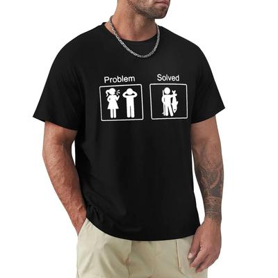 Lustige Geburtstagsgeschenke Problem gelöst T-Shirt für Männer Angler Fischer Comedy Vater Papa Baumwoll-T-Shirt T-Shirt Sommer-Tops