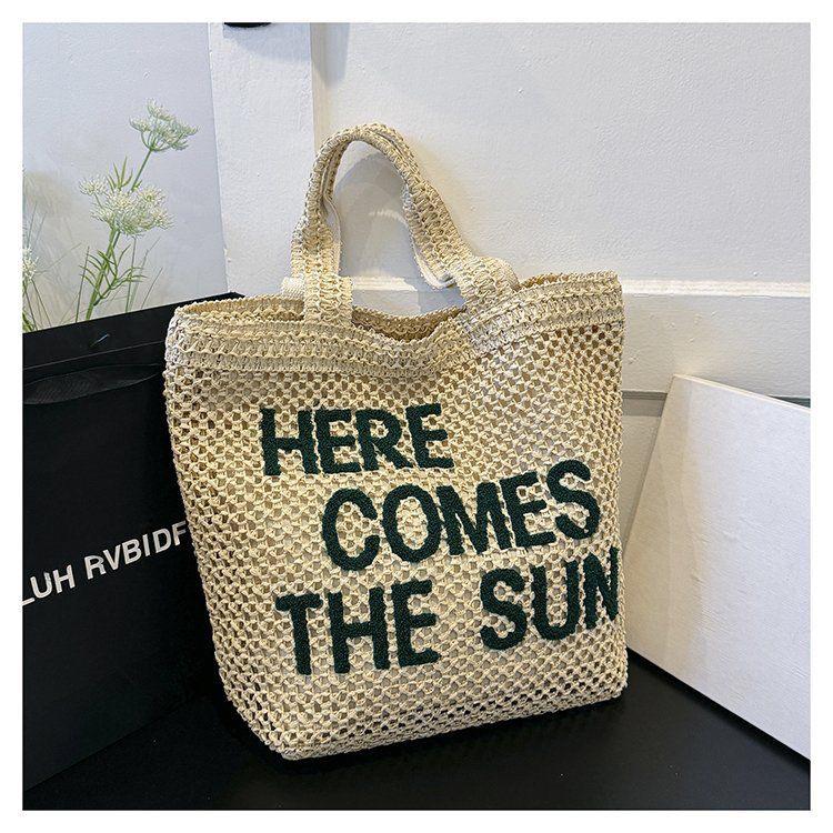 New Style Large Capacity Embroidered Straw Tote Bag