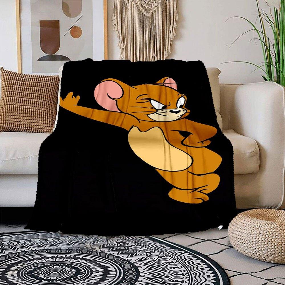 

Tom and Jerry Mouse Phone Case CoverBlanket Flannel Throw Blanket for Sofa, Bed, Travel, Camping, Office 100x150cm