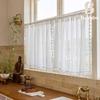 Bu Baba American Hollow Tassel Gauze Curtain for Bedroom Bay Window or Door, Finished Short Curtain.