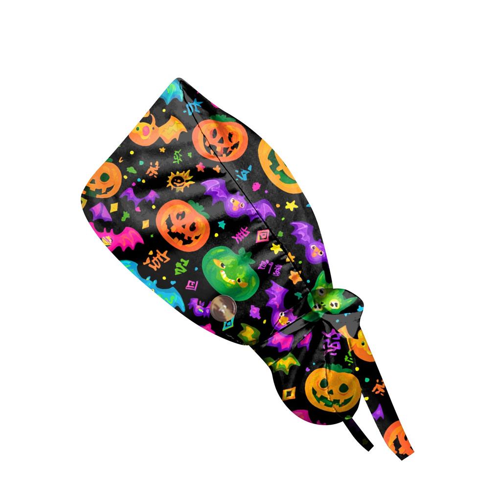 Moda Cadılar Bayramı Baskılı İş Şapkası, Rahat Kadın At Kuyruğu Şapkası, Yıkama Şapkası, Baotou Şapkası