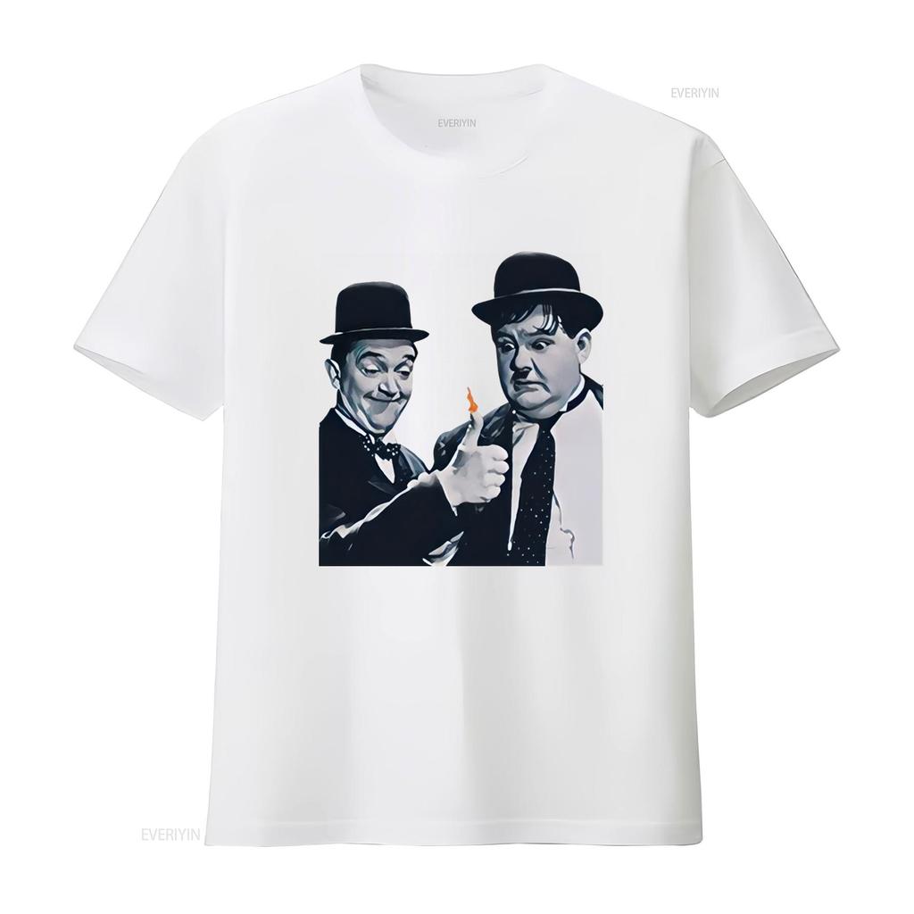 Oliver Hardy Stan Laurel Vintage Film inspired Design T shirt Retro Style for Classic Movie Fans vintage Washed Soft