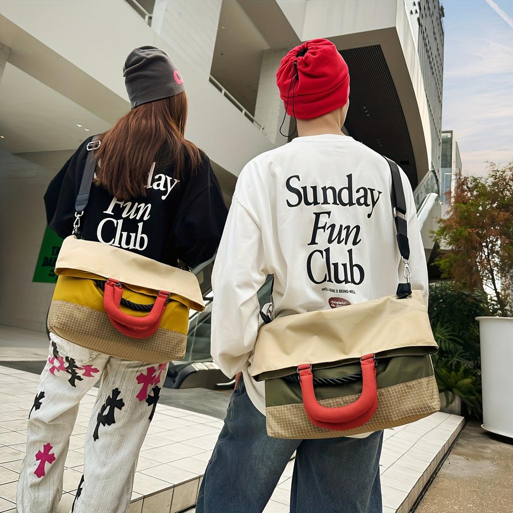 Large capacity men's and women's same simple tote bag shoulder bag