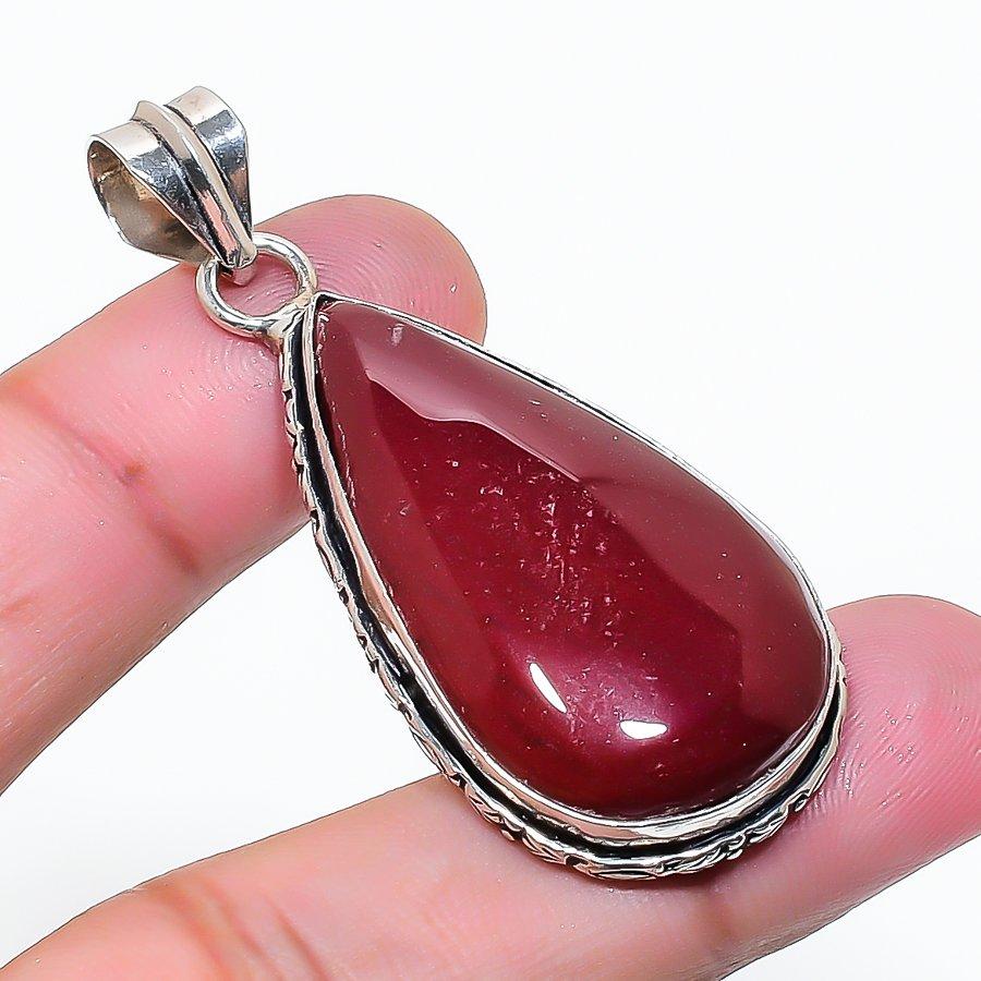 Natural Mookaite Gemstone Handmade 925 Sterling Silver Pendant 1.97 AP-15353