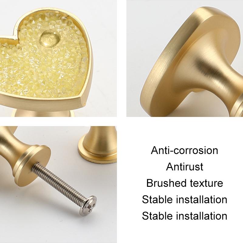 2 ks úchytky zásuvky Originalita Bez vrtání Kreslený S diamantem Moderní úchytka zásuvky Tvar srdce Kovová základna