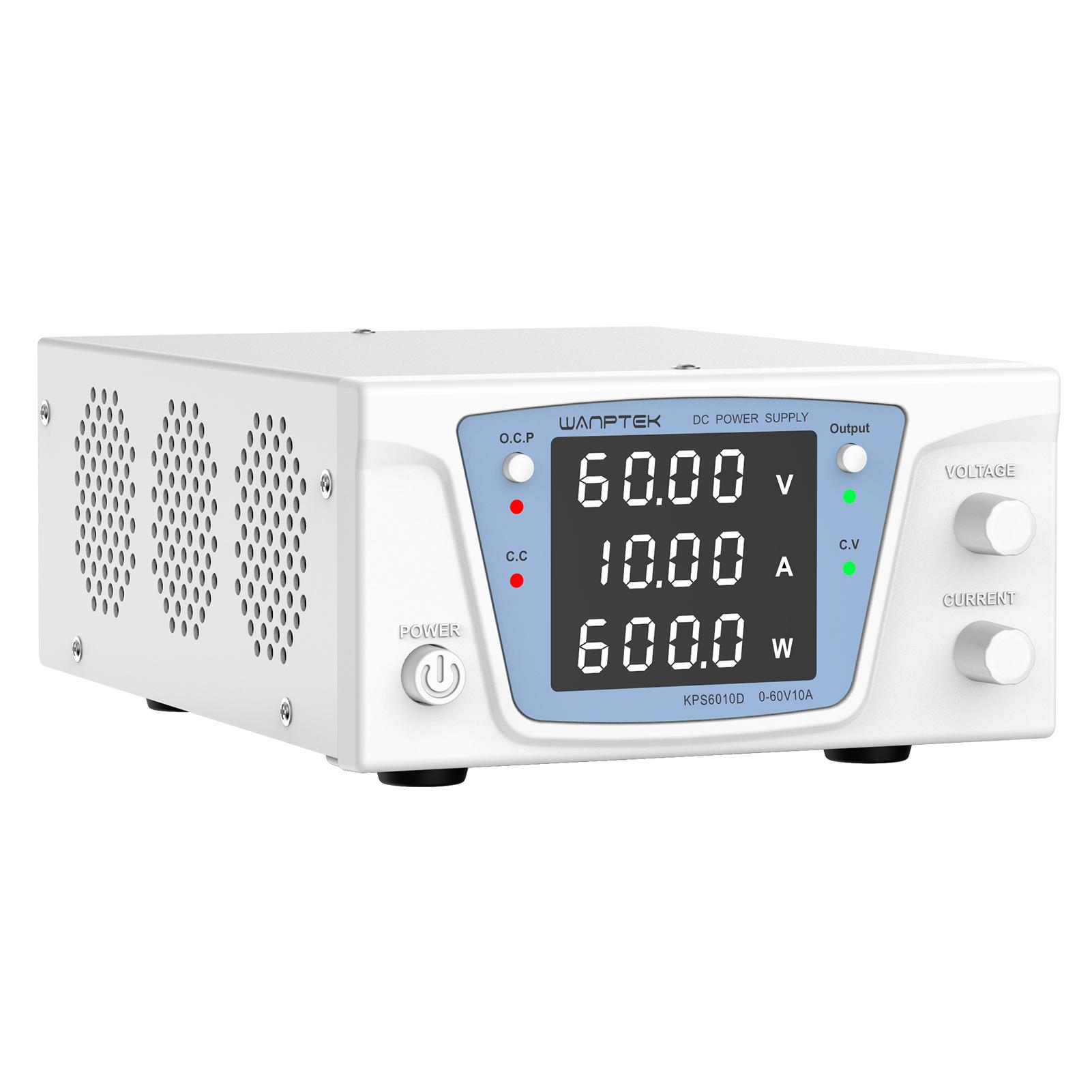 

Джерело живлення постійного струму WANPTEK змінний 100 В 5 А Настільний блок живлення високої потужності з 4-значним світлодіодним дисплеєм EU Plug 60V 10A білий