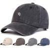 Unisex RH Letter Embroidery Wash Baseball Caps Spring and Autumn Outdoor Adjustable Casual Hats Sunscreen Hat