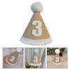 1Pcs Adorable Linen Birthday Hat for Infants Comfortable Safe Party Headwear Baby Shower Gift Kids Celebration Decorative Hat