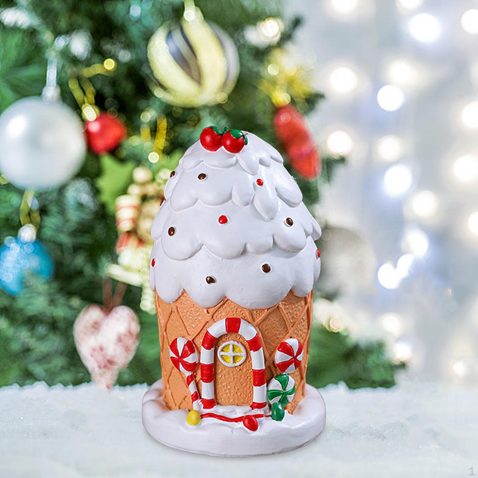 

Рождественский снежный домик, фигурка, декор, поделки, настольное украшение, скульптура для Ice Cream Style