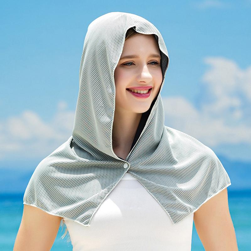Cooling Hoodie Towel Evaporative Cool Technology Cooling Neck Wraps Comfortable UV Protection Cold Towel For Sports Supplies