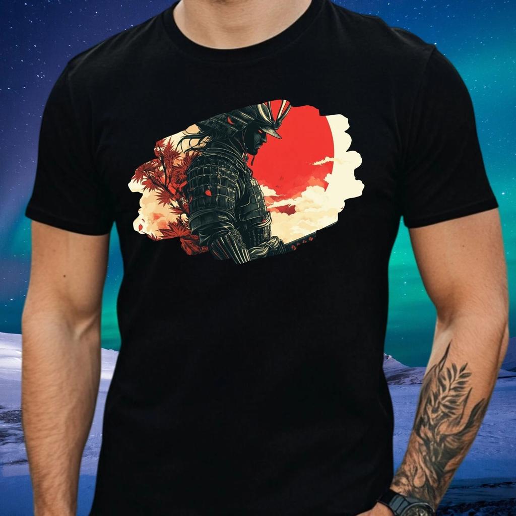 T-Shirt Herren Samurai Motiv Baumwolle Größe S bis 5XL