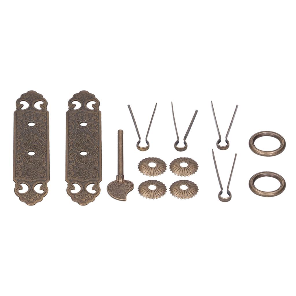 Door Handle Antique Brass Exquisite Pattern Straight Bar Handle Accessories for Cabinet Wardrobe