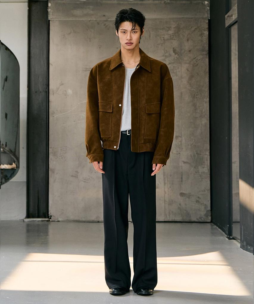 Mood Inside Noble Hide Suede Leather Jacket_Brown