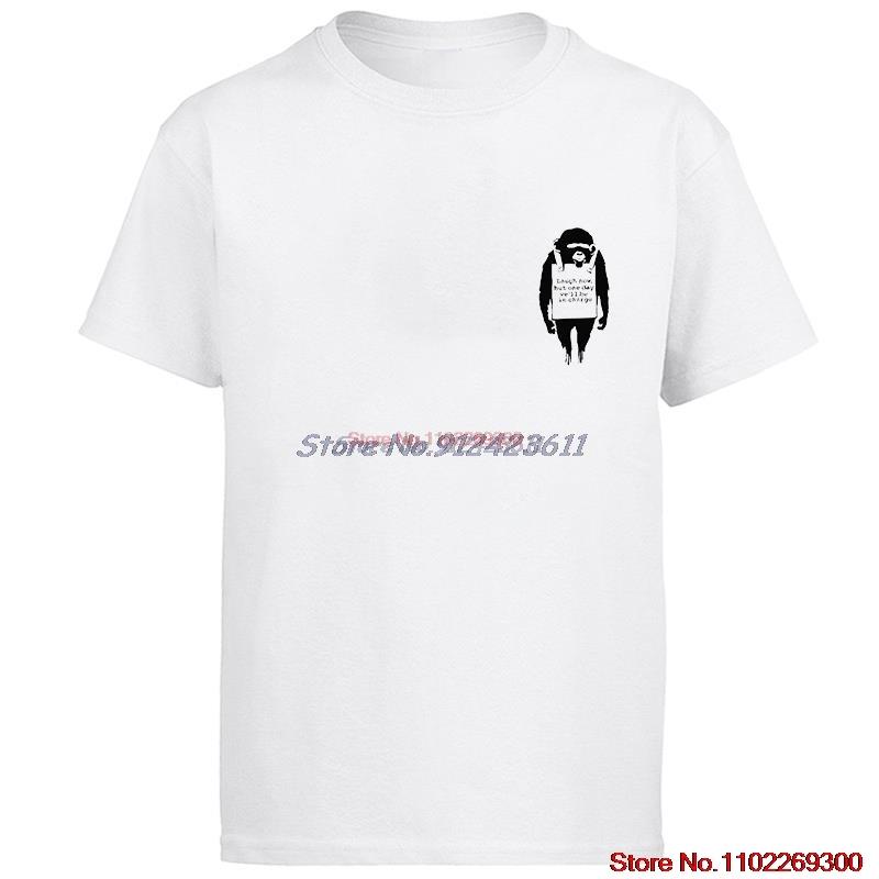 

Banksy Monkey Lough Funny Graphic T Shirts Cotton Short Sleeve TShirts Summer New Shirts And TShirts Mens Print T Shirt S