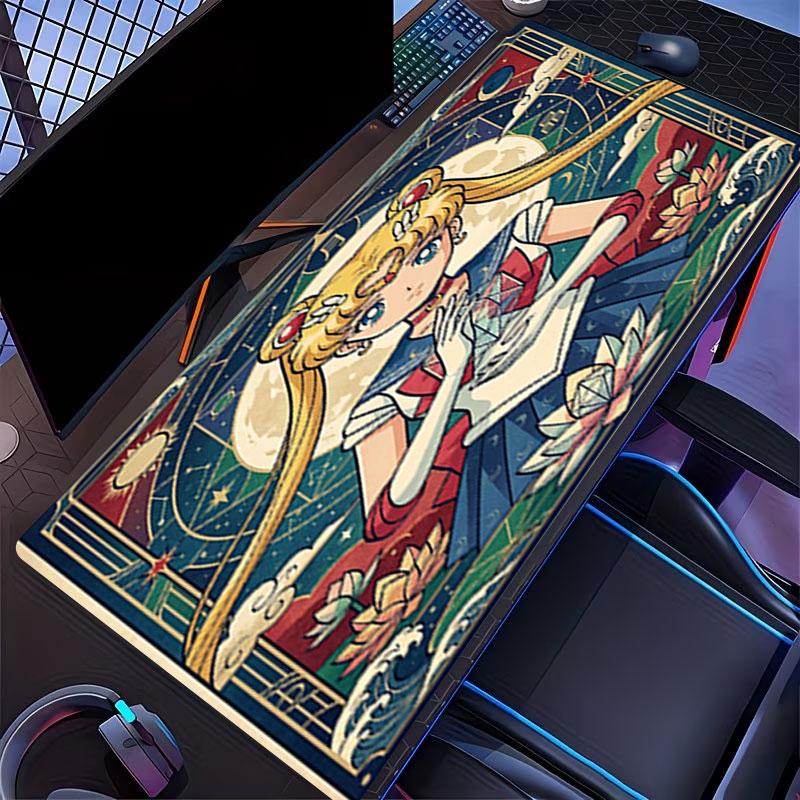 Sailor Moon Aufdruck Mauspads, für Tastaturpad Laptop PC Matte für Büro Heimgebrauch, Schreibtischdekoration, Perfektes Geburtstagsgeschenk für Gamer