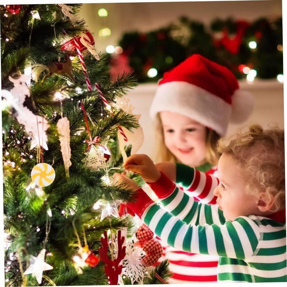 30/50pcs DIY Christmas Candies Pendant 4 Color Simulation Candies Christmas Decoration  New Year