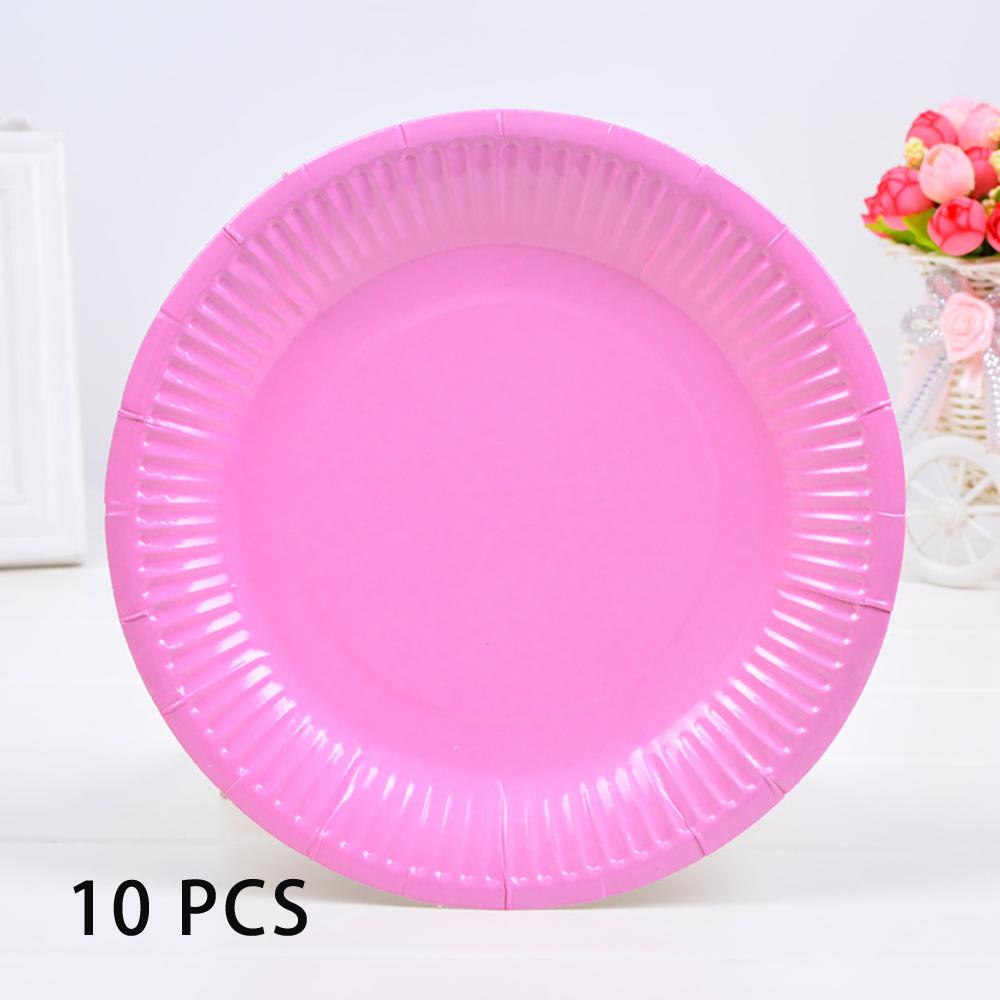 10 PCS Solid Color Disposable Paper Tray Eco-friendly Cardboard Diameter 18cm High quality white cardboard Handmade props