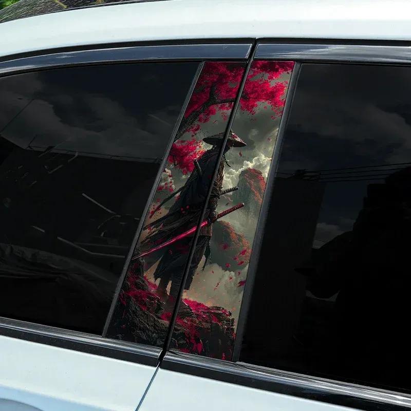 2PCS JDM Samurai Car Stickers Auto B Pillar Waterproof Center Column Decoration Cover Scratches DIY Car Doors Pillar Decals