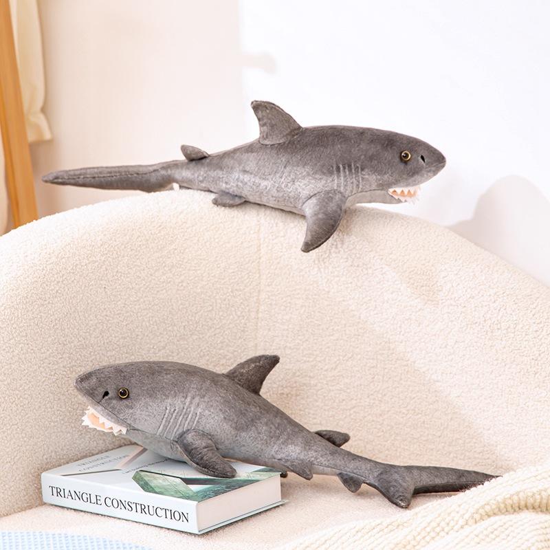 Simulated Marine Animal Shark Doll Plush Toy Gray Shark Doll Children's Soothing Doll