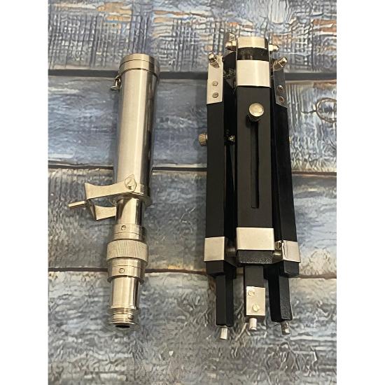 Telescopio marino in ottone massiccio cromato nautico con treppiede in legno