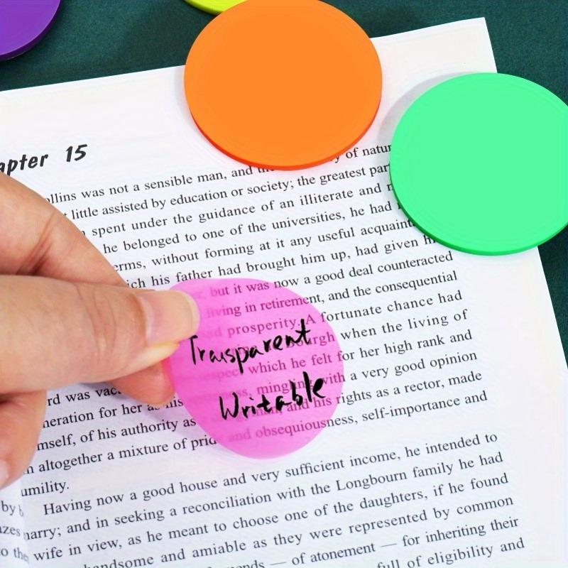 

Morandi Transparent Sticky Notes Cute Round, Waterproof Page Flags for Bible Journaling School Accessories, Study Organization | Decorative Sticky Not