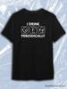Black Crew Neck Short Sleeve T-Shirt with I DRINK Co F Fe Periodically Chemistry