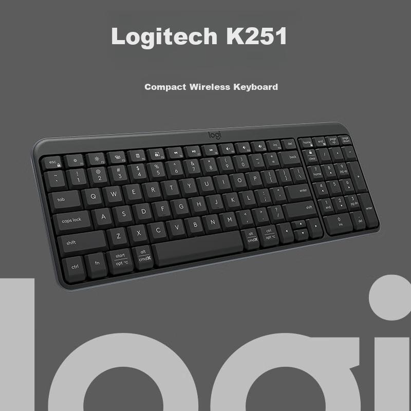 Logitech K251 Wireless Bluetooth Compact Keyboard, 99 Keys, Black