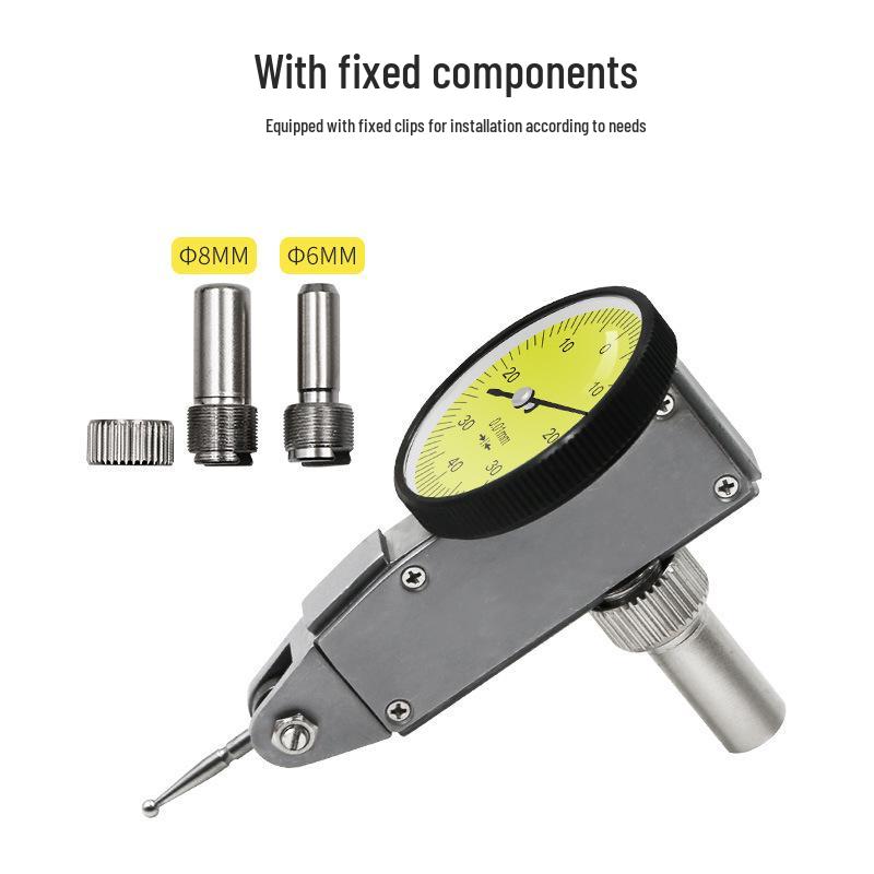 Shockproof Waterproof 0-0.8mm Lever Dial Indicator with Ear Lever Gauge Base