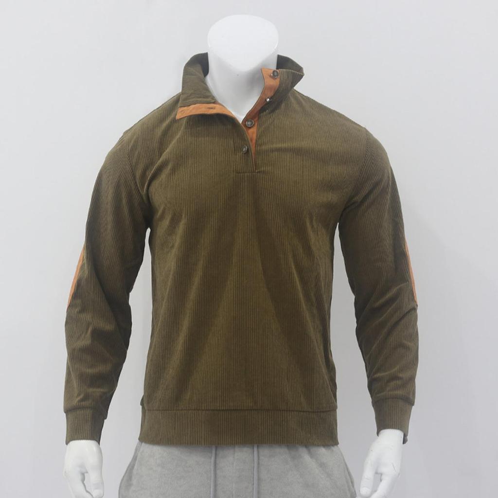 Herren Outdoor Kord Casual Stehkragen Langarm Sweatshirt Sportjacken