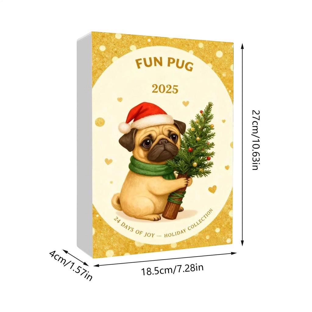 Countdown Calendar Toys 2D Flat Dog Pendant Keepsake 24 Days Countdown Calendar for Christmas for Kids Daughter Granddaughter