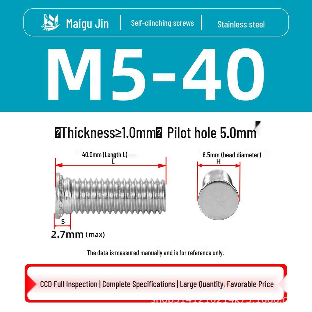 304 Stainless Steel Pressure Plate Cylindrical Head Rivet Screw (FHS-M2 M2.5 M3 M4 M5 M6 M8 M10)