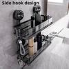 Bathroom Storage Shelf with Suction Cup Strong Load-bearing Hook Design Easy To Install Storage Rack Shower Caddy
