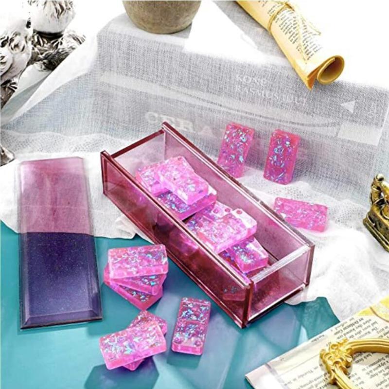 Handicrafts Soap Candle Resin Casting Mold DIY Crafts Mold Handmade Domino Storage Box Mold Aroma Plaster Silicone Mold