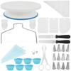 63/82Pcs Cake Decorating Tools Kit Cake Baking Accessories Set DIY Baking Tool Accessories Bake Pastry Turntable Kit for Kitchen