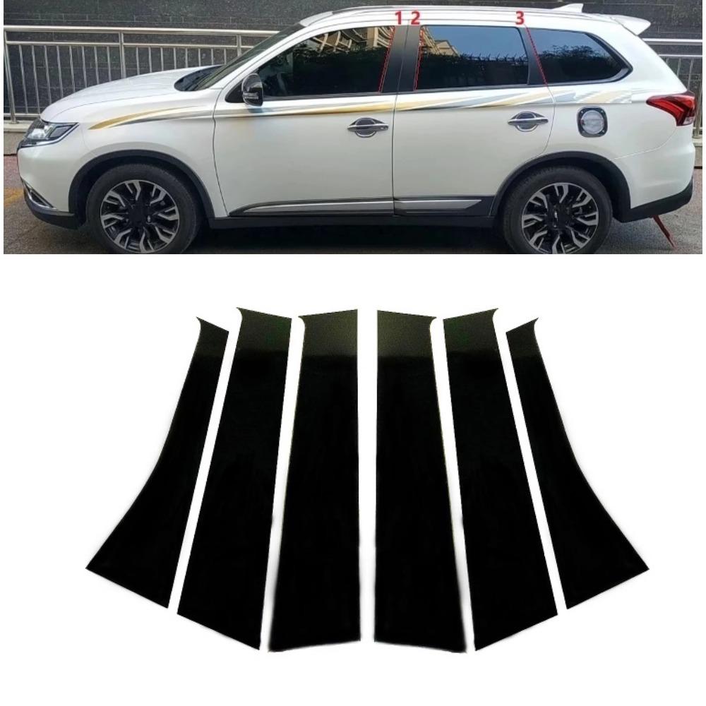 6 Pezzi Coperture Adesive per Montanti Finestrini Portiere Auto Per Mitsubishi Outlander 2013 2014 2015 2016 2017 2018 2019 2020