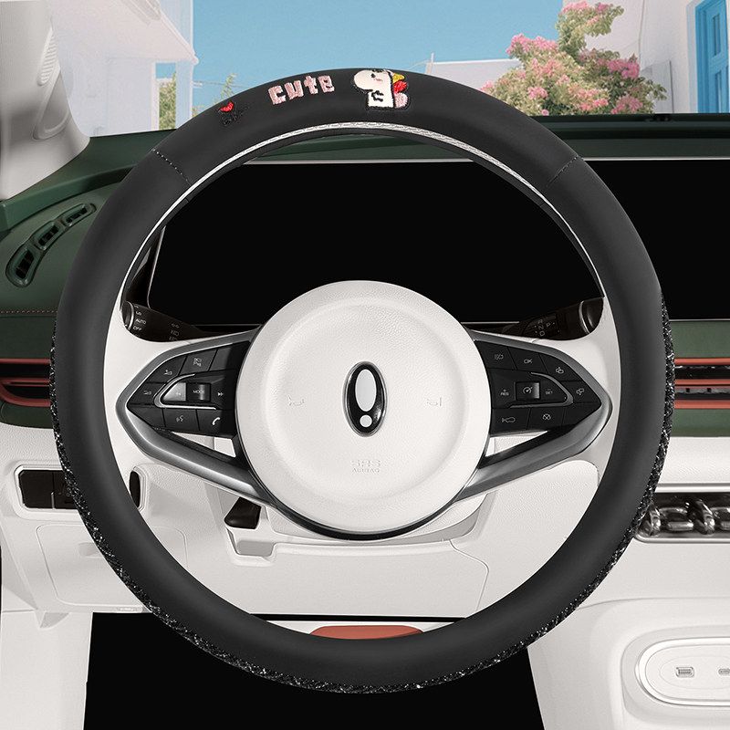 Bingo Plus Special Leather Car Steering Wheel Cover, Universal for All Seasons, Non-Slip, Ultra-Thin Bingo Cotton and Linen Steering Wheel Cover