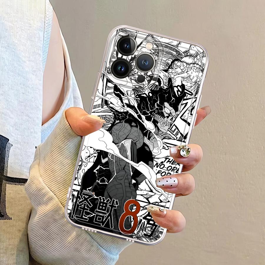 Comic Monster Kaiju No.8 Case for iPhone 12 Mini 16 15 14 Plus XR 7 8 16e 13 12 11 Pro MAX Soft Phone Cover