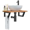 VidaXL Wall-mounted Vanity Shelf Steel and Solid Beech Wood, Floating Vanity Shelf, Vanity Shelf To Place 3302371