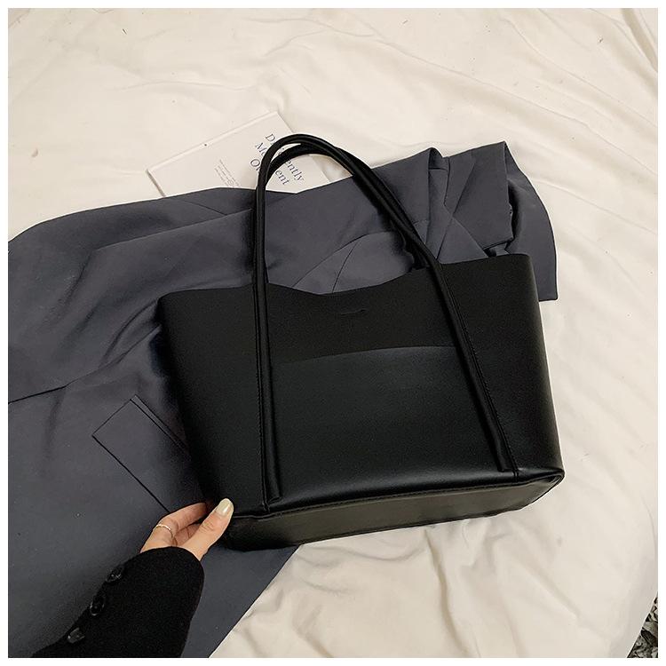 2025 retro commuter big bag new autumn and winter fashion simple tote bag large capacity shoulder bag women's bag