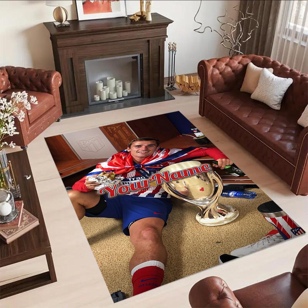 Atletico Madrid Customize Text Area Rug Perfect for Foyer Dining Room Entryway Hallway Anti-slip Rug Office home decor
