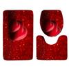 3D Heart-Shaped Bathroom Toilet Three-Piece Floor Mat Doormat Bathroom Carpet