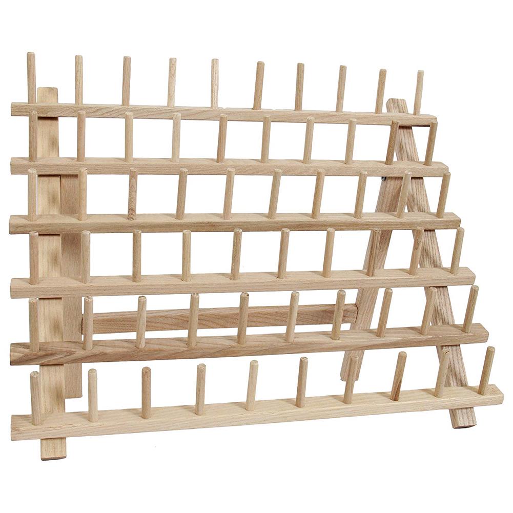 Wooden Thread Rack 20 Spools Cone Large Thread Holder Foldable Thread Storage Organizer for Sewing Quilting Embroidery Hair-braiding