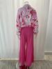 2026 Spring European & American Women's Printed Shirt & Elegant Wide-leg Pants Fashion Set