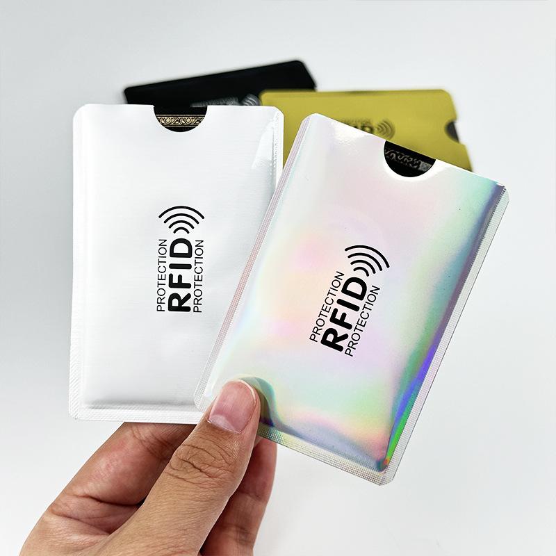 Laser RFID Card Sleeve Anti-scanning Anti-degaussing Anti-theft Brush NFC Bank ID Card Aluminum Foil Shielding Card Sleeve