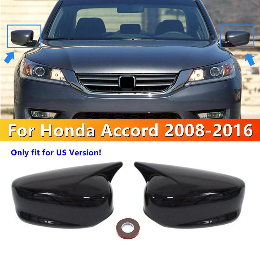 For Honda Accord 2008 2009 2010 2011 2012-2017 ABS Car Rearview Side Mirror Cover Wing Cap Exterior Door Trim Adhesive Sticker