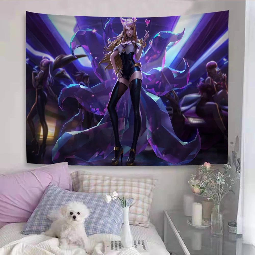 KDA Ahri Akali Kaisa Seraphine Hanging Bohemian Tapestry Cheap Hippie Bohemian Wall Tapestries Mandala Wall Hanging