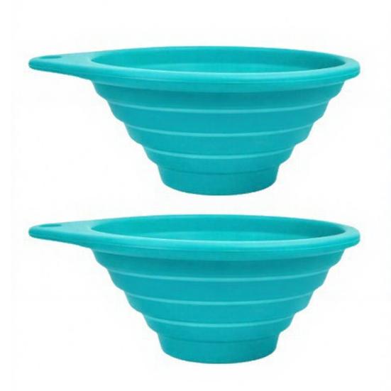 1/2Pcs Fine Mesh Filter Funnel Collapsible Silicone Funnel with 40 Mesh Stainless Steel
